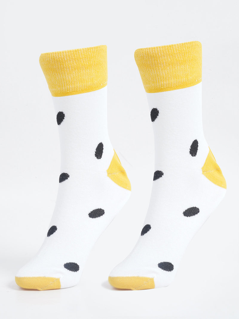 Yellow & White Designer Socks (SOCKS-1049)