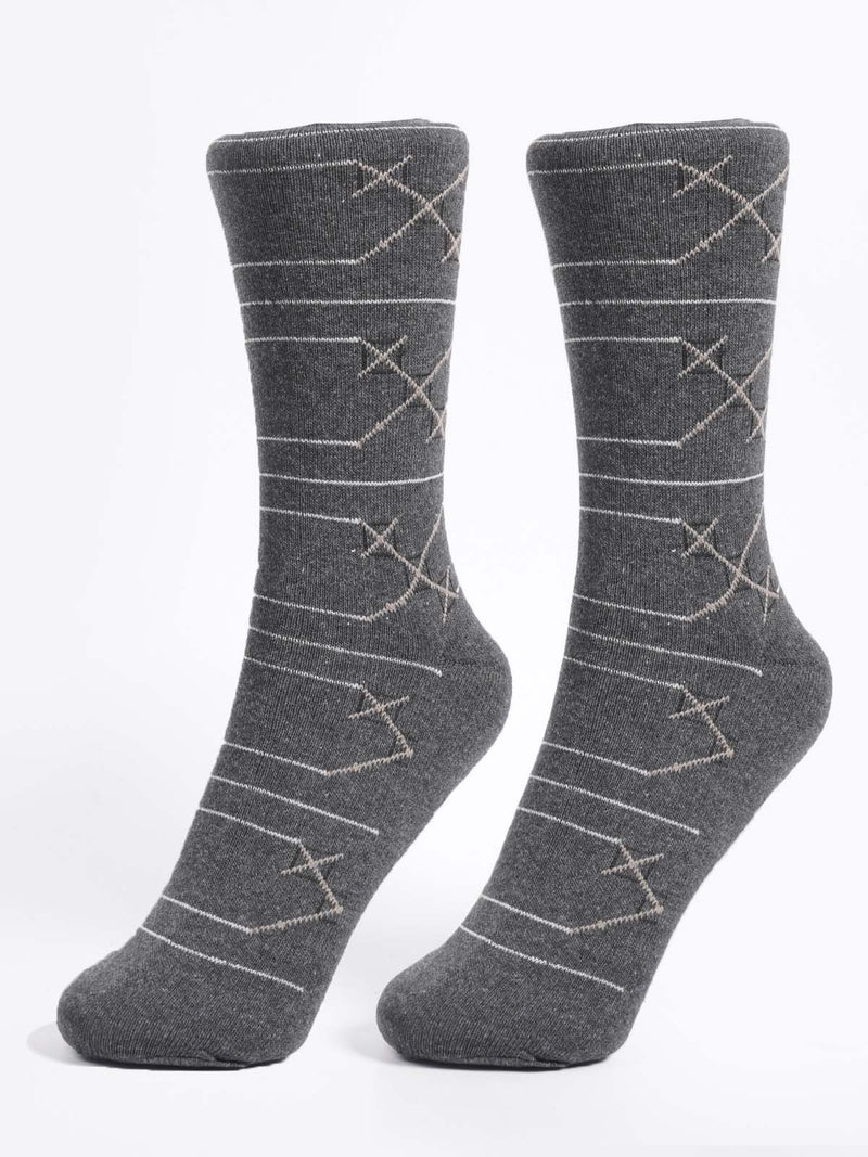 Charcoal Grey Designer Socks (SOCKS-1201)