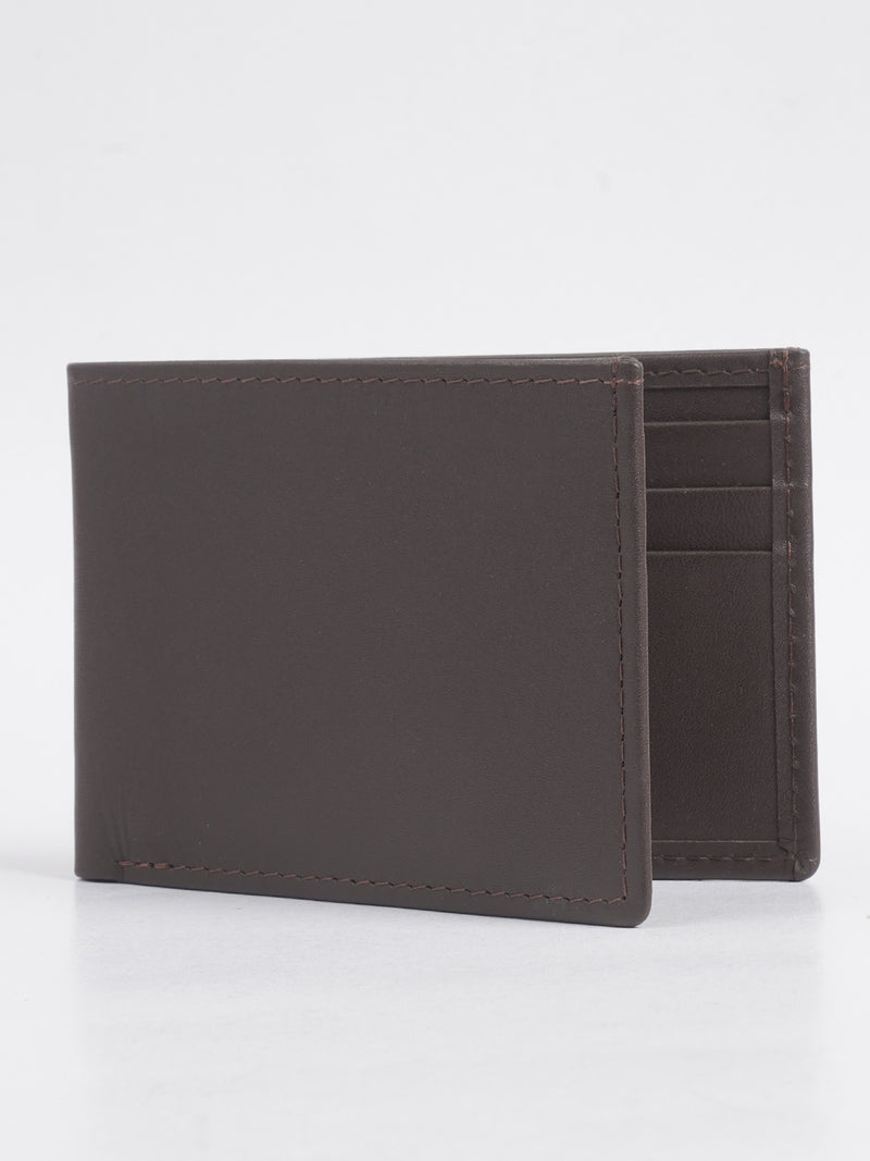 Brown Plain Leather Wallet (W-206)