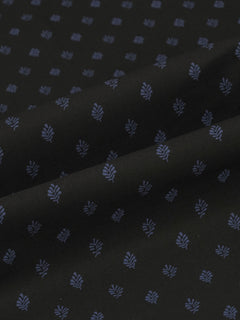 Black & Blue Leaf Printed Bespoke Shirt (BSPR-003)