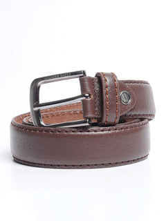 Chocolate Brown Plain Leather Belt (BELT-642)