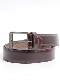 Dark Brown Plain Leather Belt  (BELT-665)