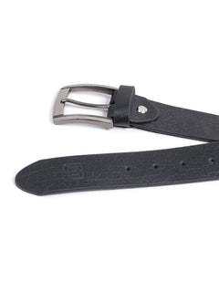 Black Textured Leather Belt  (BELT-666)