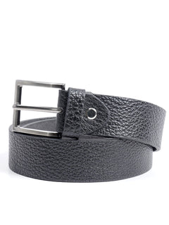 Black Textured Leather Belt  (BELT-670)