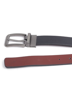 Black & Dark Brown Plain Leather Belt  (BELT-682)