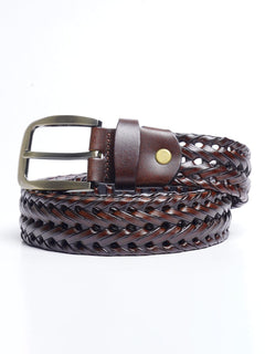 Maroon Weaving Design Leather Belt  (BELT-685)