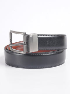 Brown & Black Plain Leather Belt  (BELT-700)