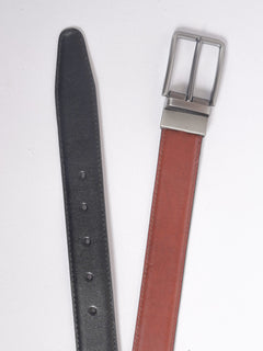 Brown & Black Plain Leather Belt  (BELT-700)