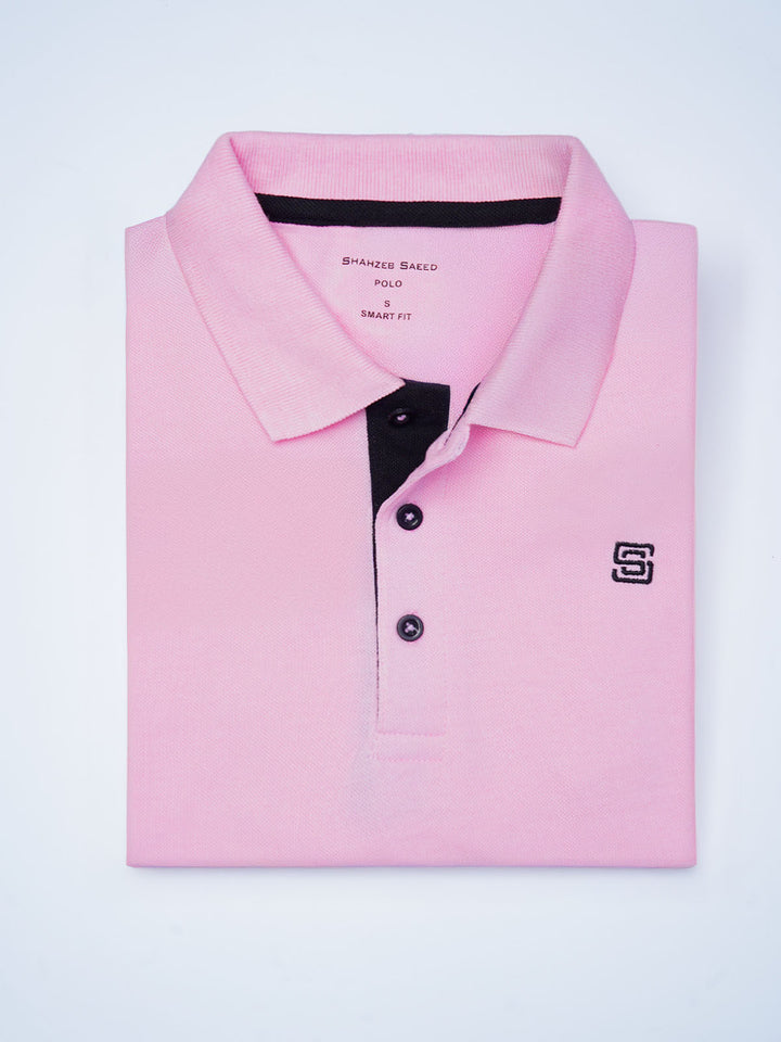 Lovely Pink Half Sleeves Designer Polo T-Shirt (POLO-705)
