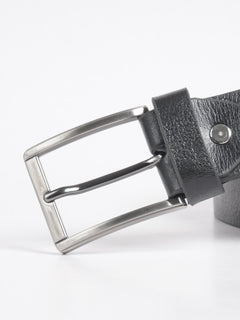 Black Self Textured Leather Belt  (BELT-714)