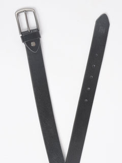 Black Self Textured Leather Belt  (BELT-717)