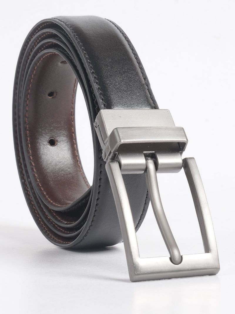 Black & Brown Plain Leather Belt  (BELT-718)