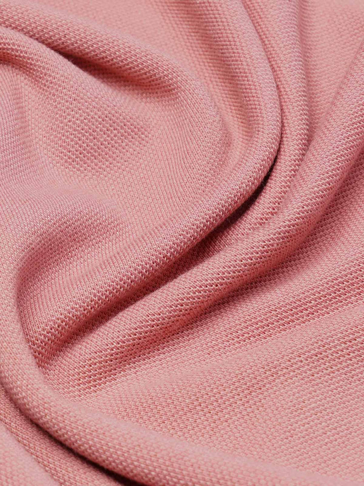 Tea Pink Half Sleeves Designer Polo T-Shirt (POLO-769)