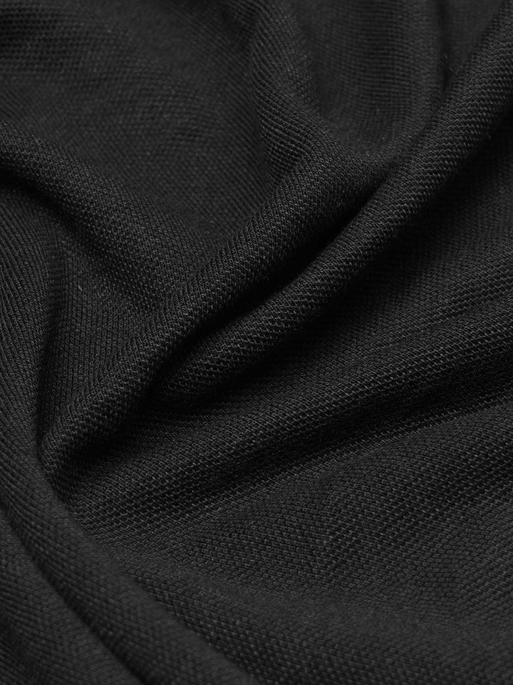 Black Half Sleeves Designer Polo T-Shirt (POLO-1081)