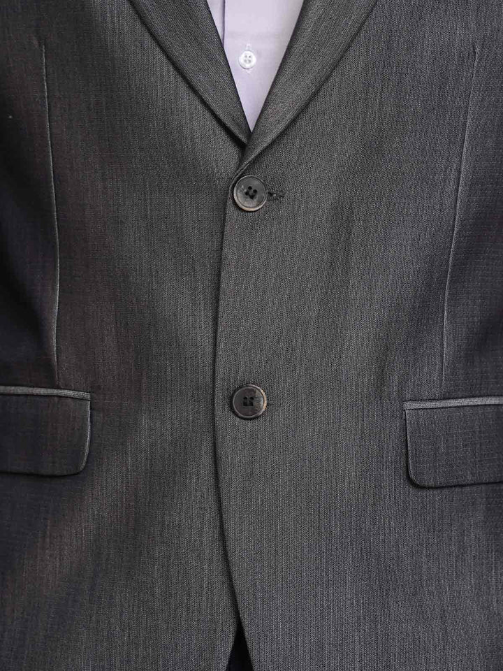 Ash Grey Self Single-Breasted Tailored Men’s Blazer (BMF-089)