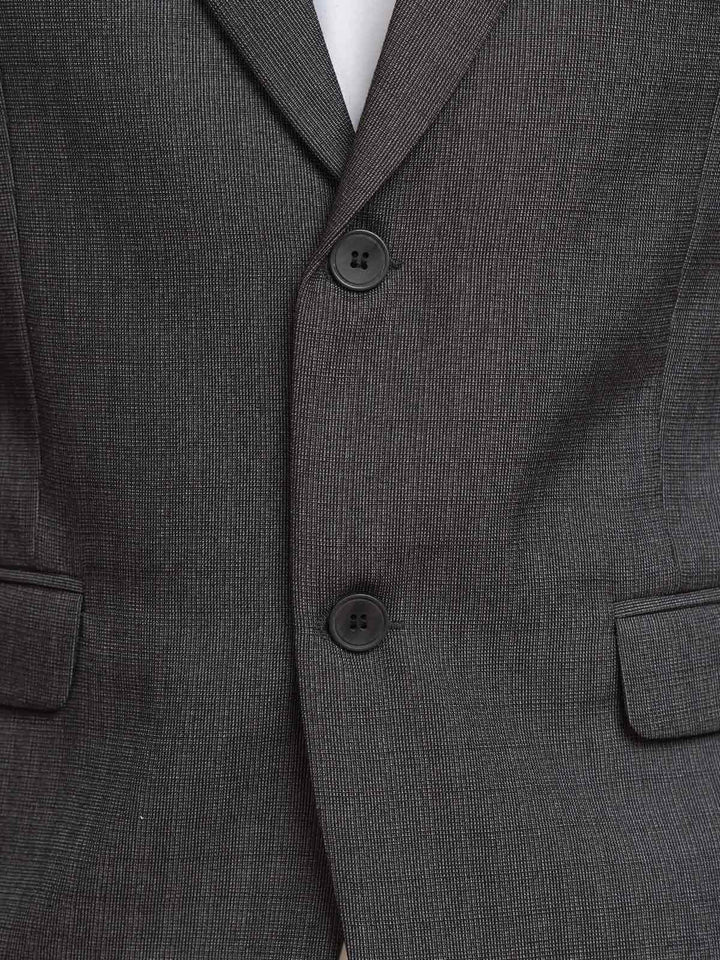 Dark Grey Self Single-Breasted Tailored Men’s Blazer (BMF-090)