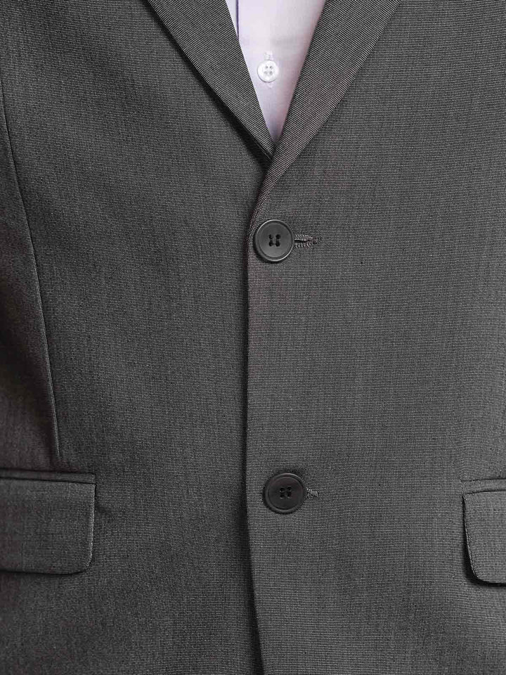 Grey Self Single-Breasted Tailored Men’s Blazer (BMF-091)