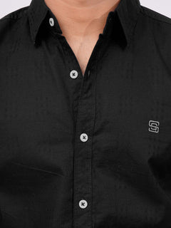 Black Plain Down Casual Shirt (CSB-165)