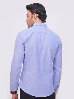 Blue Self Button Down Casual Shirt (CSB-190)