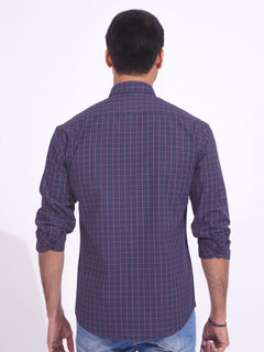 Pink & Purple Check Button Down Casual Shirt (CSC-153)