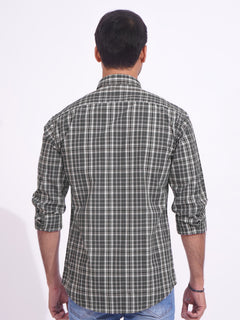 Black Check Button Down Casual Shirt (CSC-177)