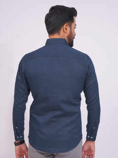 Mid Blue Button Down Denim Casual Shirt (CSD-024)
