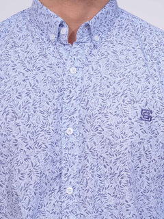 Blue Designer Printed Casual Shirt (CSP-170)