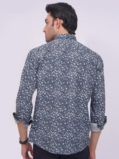 Blue & White Designer Printed Casual Shirt (CSP-179)