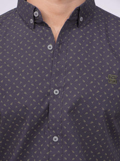 Purple Designer Printed Casual Shirt  (CSP-254)