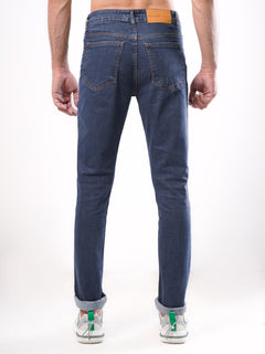 Blue Plain Stretchable Denim Jeans 38