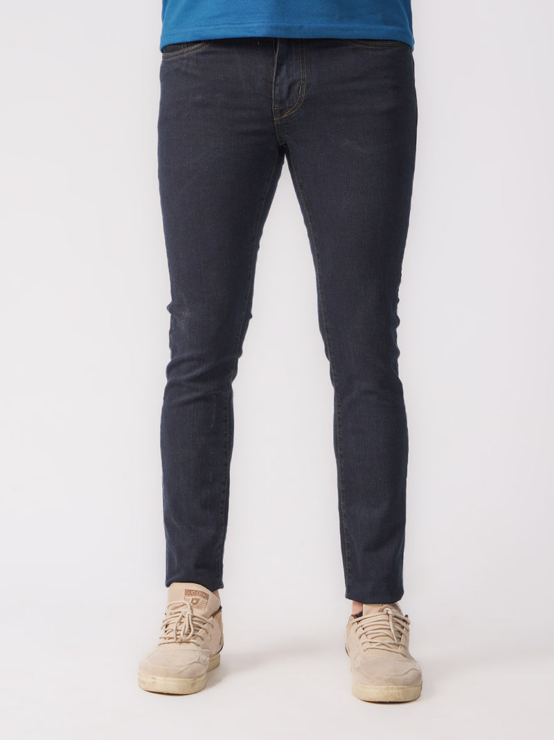 Navy Blue Plain Stretchable Denim Jeans 40