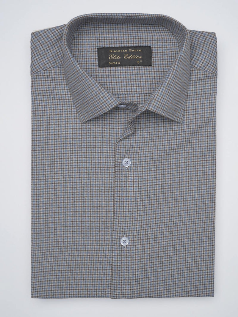 Multi Color Self Checkered, Elite Edition, French Collar Men’s Formal Shirt (FS-1085)