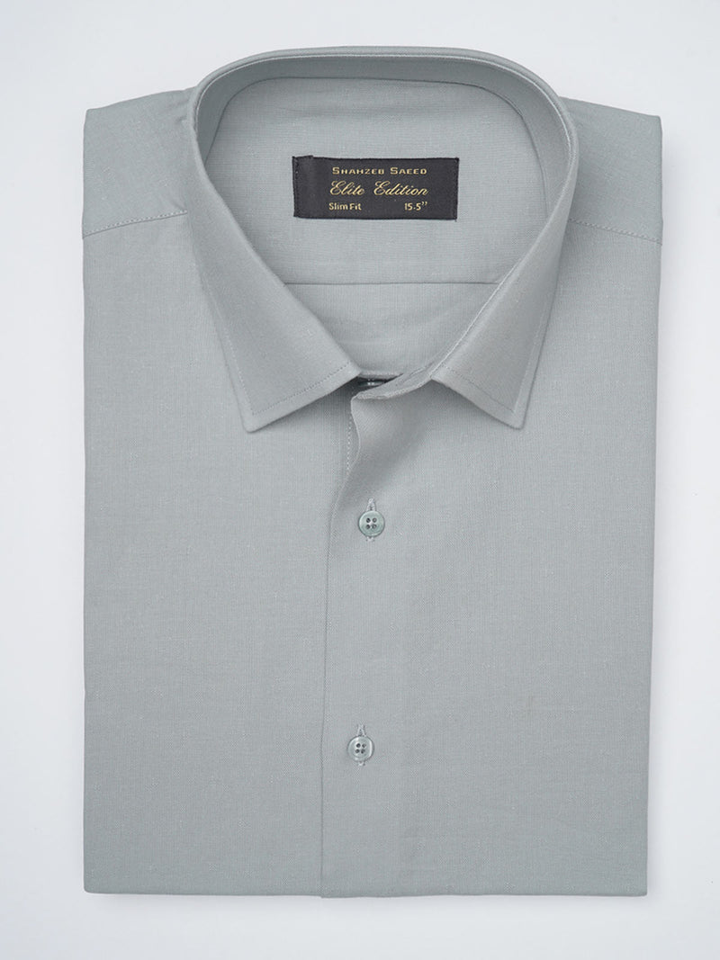 Light Grey Plain Elite Edition, French Collar Men’s Formal Shirt (FS-1168)