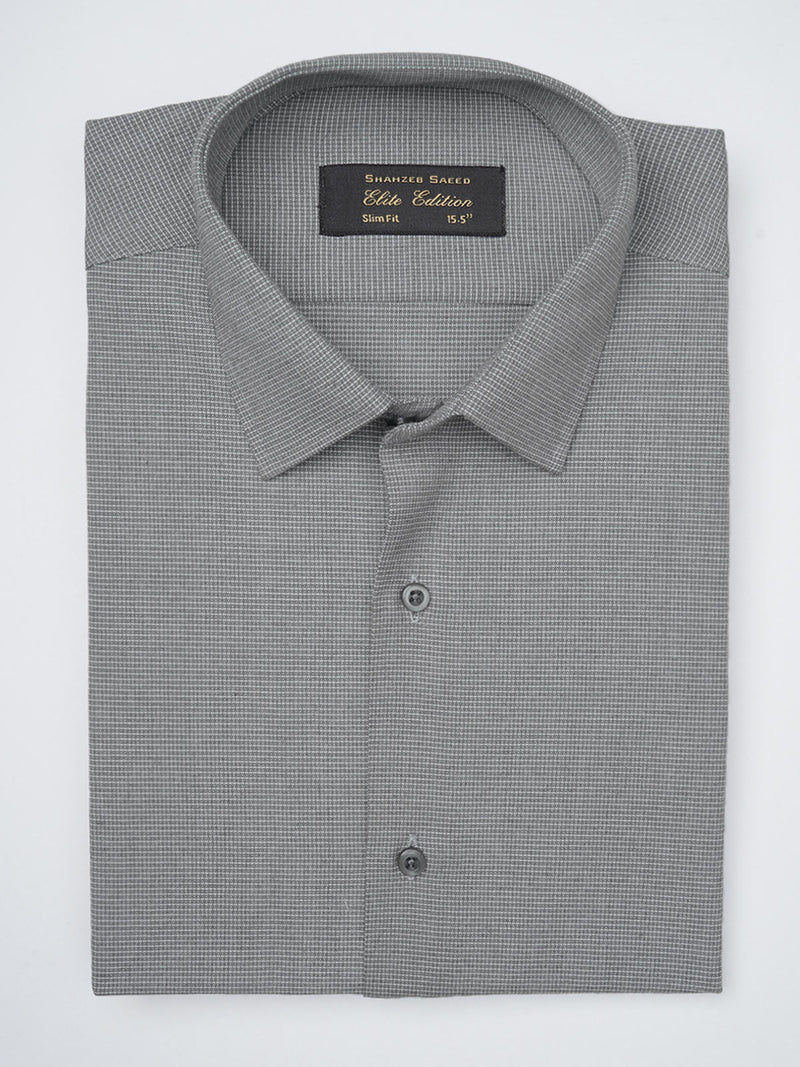 Grey Self Elite Edition, French Collar Men’s Formal Shirt (FS-1177)