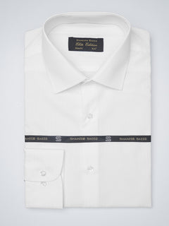 White Self Striped, Elite Edition, French Collar Men’s Formal Shirt (FS-1204)