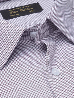 Dark Brown Micro Checkered, Elite Edition, French Collar Men’s Formal Shirt (FS-1218)