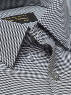 Black & White Micro Checkered, Elite Edition, French Collar Men’s Formal Shirt (FS-1218)