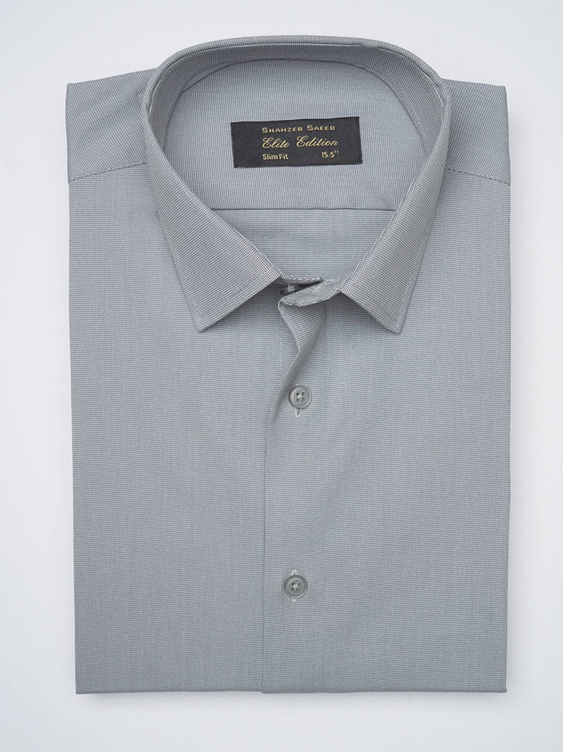 Grey Self, Elite Edition, French Collar Men’s Formal Shirt (FS-1234)