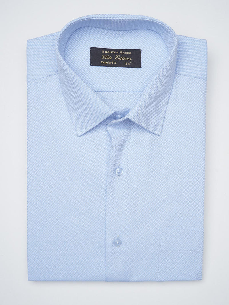 Light Blue Self, Elite Edition, French Collar Men’s Formal Shirt (FS-1240)