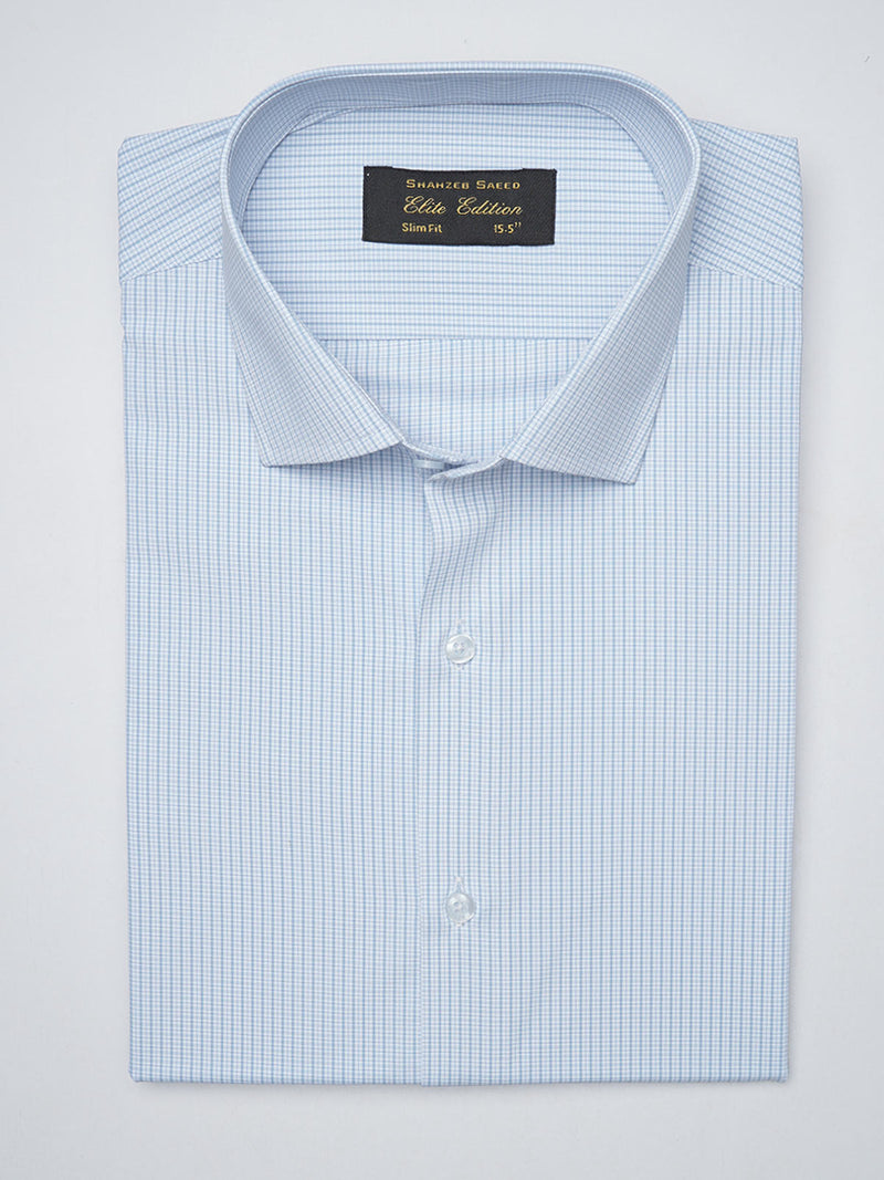 Blue Self Micro Checkered, Elite Edition, Cutaway Collar Men’s Formal Shirt  (FS-1284)