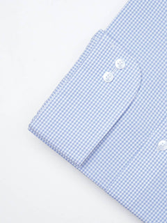 Blue Micro Checkered, Elite Edition, Cutaway Collar Men’s Formal Shirt  (FS-1293)