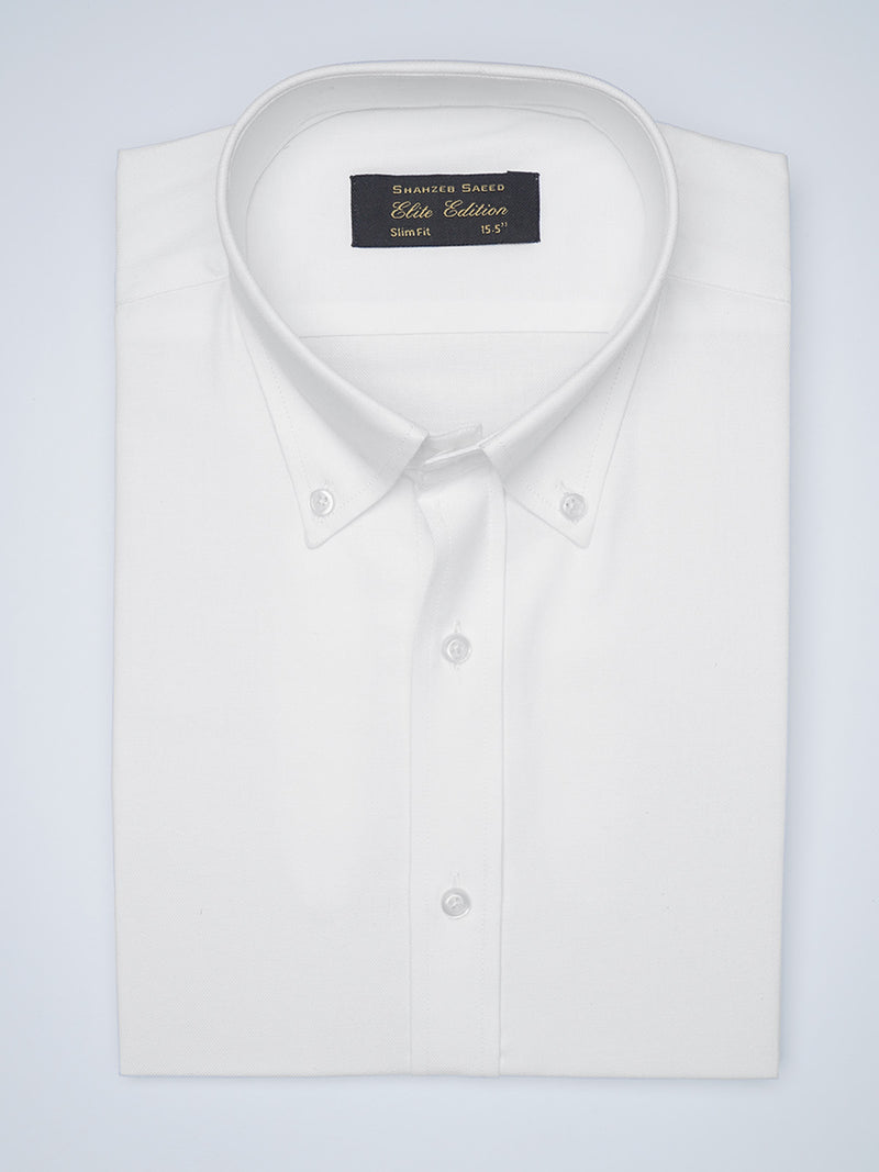White Button Down Self, Elite Edition, Men’s Formal Shirt  (FS-1481)