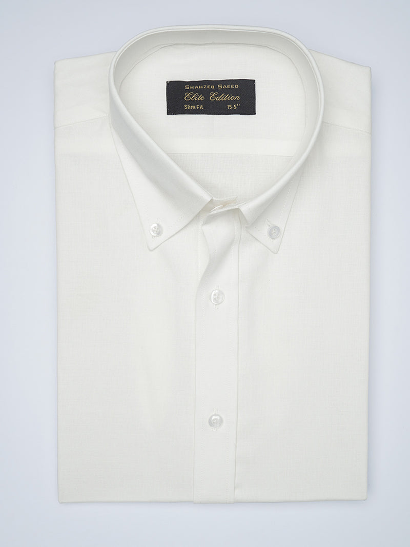 White Button Down Self, Elite Edition, Men’s Formal Shirt  (FS-1485)