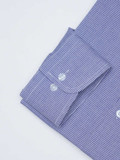 Blue Micro Checkered, Elite Edition, Cutaway Collar Men’s Formal Shirt  (FS-1522)