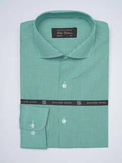 Green Micro Checkered, Elite Edition, Cutaway Collar Men’s Formal Shirt  (FS-1524)