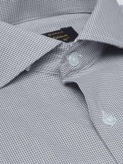 Grey Micro Checkered, Elite Edition, Cutaway Collar Men’s Formal Shirt  (FS-1526)