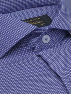 Dark Blue Micro Checkered, Elite Edition, Cutaway Collar Men’s Formal Shirt  (FS-1539)