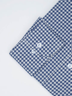 Dark Blue Micro Checkered, Elite Edition, Cutaway Collar Men’s Formal Shirt  (FS-1540)