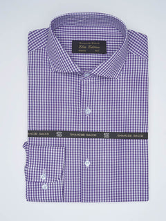 Purple Micro Checkered, Elite Edition, Cutaway Collar Men’s Formal Shirt  (FS-1542)