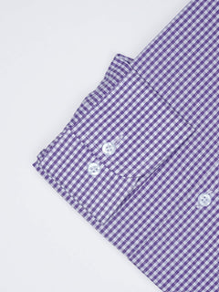 Purple Micro Checkered, Elite Edition, Cutaway Collar Men’s Formal Shirt  (FS-1542)